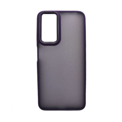 Чехол пластиковый прозрачный для Xiaomi Redmi Note 12S (фиолетовый)